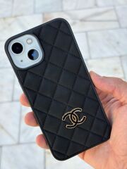 iPhone 13 ve 14 Uyumlu  CC Kılıf – Süet İç Kaplama, Kadifemsi Arka Yüzey Siyah
