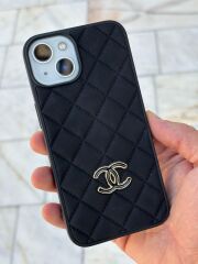 iPhone 13 ve 14 Uyumlu  CC Kılıf – Süet İç Kaplama, Kadifemsi Arka Yüzey Siyah