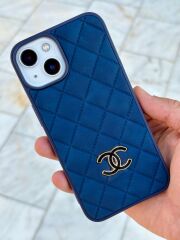 iPhone 13 ve 14 Uyumlu  CC Kılıf – Süet İç Kaplama, Kadifemsi Arka Yüzey Lacivert