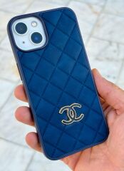iPhone 13 ve 14 Uyumlu  CC Kılıf – Süet İç Kaplama, Kadifemsi Arka Yüzey Lacivert