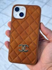 iPhone 13 ve 14 Uyumlu  CC Kılıf – Süet İç Kaplama, Kadifemsi Arka Yüzey Kahverengi