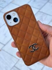 iPhone 13 ve 14 Uyumlu  CC Kılıf – Süet İç Kaplama, Kadifemsi Arka Yüzey Kahverengi