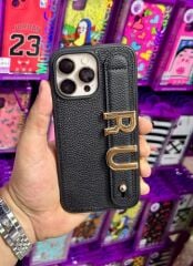 Harfli Tutamaçlı ENA Kılıf ( SİYAH ) Kişiye Özel Şık Koruma - iPhone 15 Pro Max Uyumlu