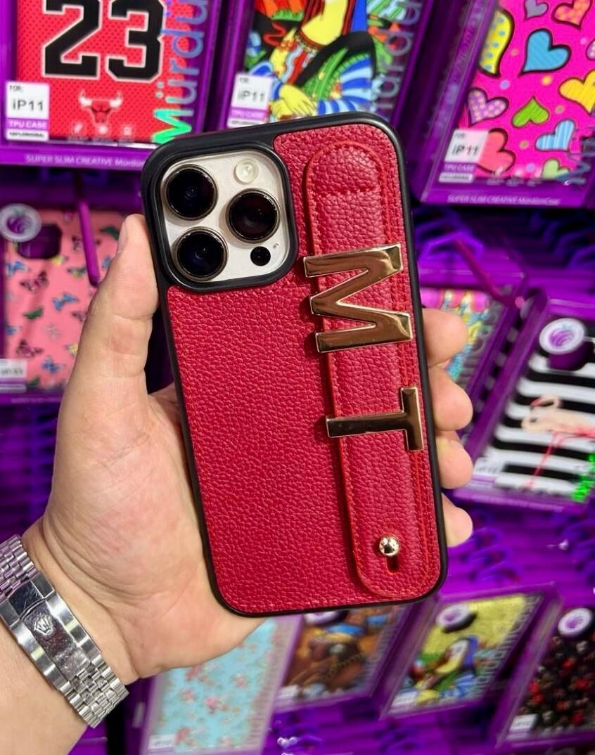 Harfli Tutamaçlı ENA Kılıf ( KIRMIZI) Kişiye Özel Şık Koruma - iPhone 14 Pro Max Uyumlu