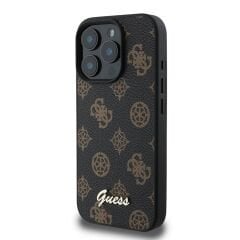 Guess Orjinal Lisanslı iPhone 16 Pro Max Kılıf – MagSafe Uyumlu Peony Kapak Yazı Logolu
