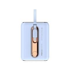 Recci RPB-P12C 9000mAh Powerbank (MOR) – PD 20W Hızlı Şarj, 22.5W Çıkış, Type-C Kablolu & Askı İpli Taşınabilir Şarj Cihazı
