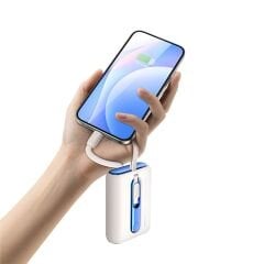 Recci RPB-P12C 9000mAh Powerbank (MOR) – PD 20W Hızlı Şarj, 22.5W Çıkış, Type-C Kablolu & Askı İpli Taşınabilir Şarj Cihazı