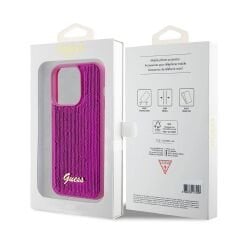 iPhone 15 Pro Max Kılıf Guess Orjinal Lisanslı Pullu Metal Yazı Logolu Sequin Script Kapak
