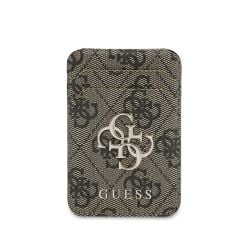 Guess Orjinal Lisanslı PU Deri 4G Desenli Metal Logolu Standlı Manyetik Kartlık KAHVERENGİ