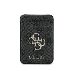 Guess Orjinal Lisanslı PU Deri 4G Desenli Metal Logolu Standlı Manyetik Kartlık SİYAH