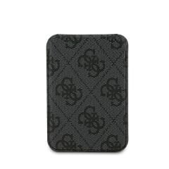 Guess Orjinal Lisanslı PU Deri 4G Desenli Metal Logolu Standlı Manyetik Kartlık SİYAH
