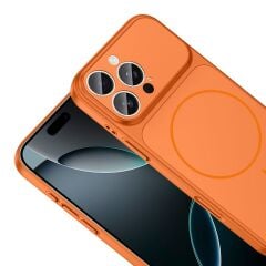 iPhone 15 Pro Max Uyumlu 17 Pro Max Görünümlü Dönüşüm Kılıfı | Magsafe Özellikli Premium Kapak - TURUNCU