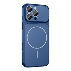 iPhone 15 Pro Max Uyumlu 17 Pro Max Görünümlü Dönüşüm Kılıfı | Magsafe Özellikli Premium Kapak - ABİS-LACİVERT RENK
