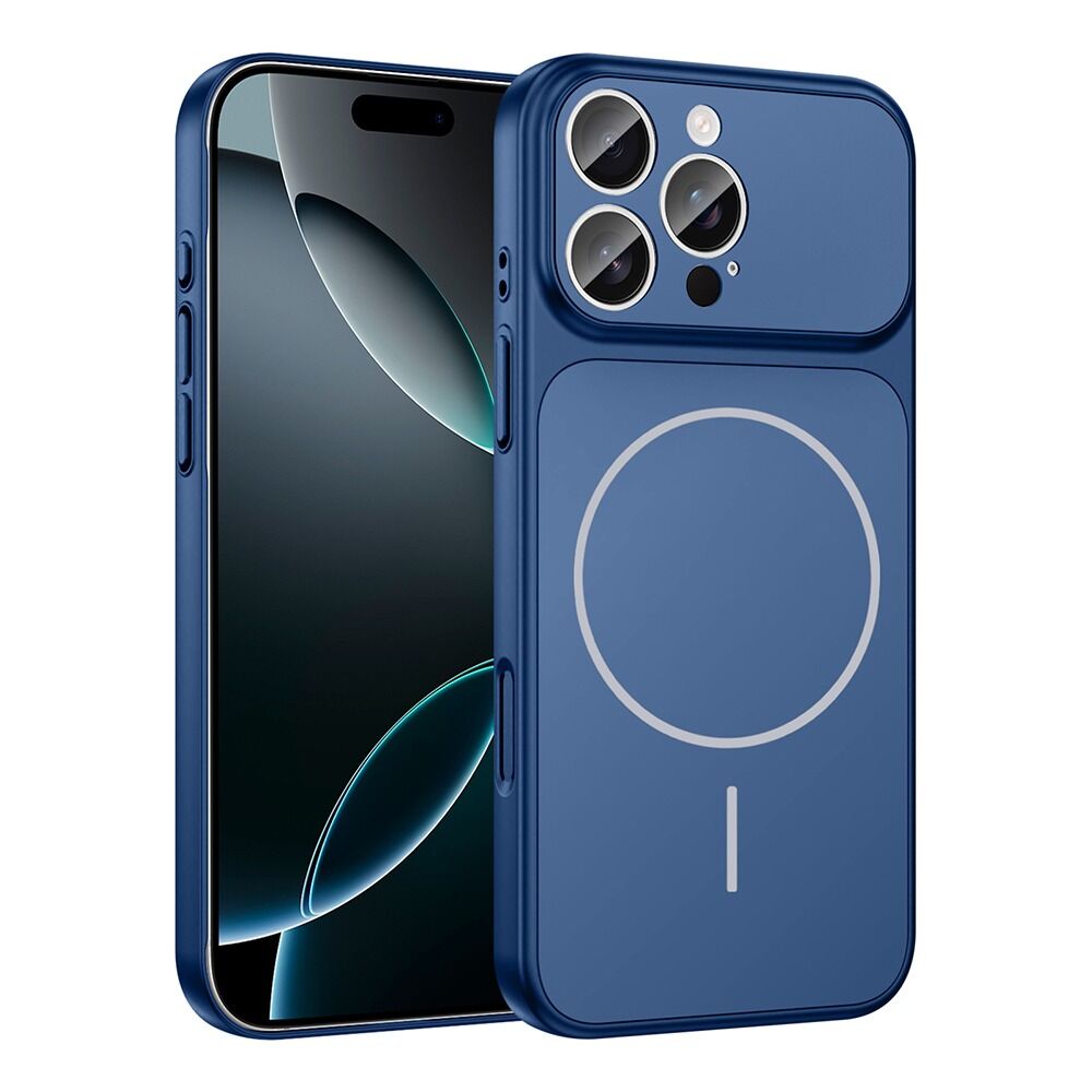 iPhone 15 Pro Max Uyumlu 17 Pro Max Görünümlü Dönüşüm Kılıfı | Magsafe Özellikli Premium Kapak - ABİS-LACİVERT RENK