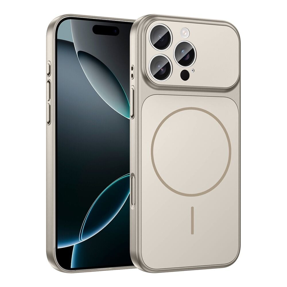 iPhone 16 Pro Max Uyumlu 17 Pro Max Görünümlü Dönüşüm Kılıfı | Magsafe Özellikli Premium Kapak - ÇÖL TİTANYUM RENK