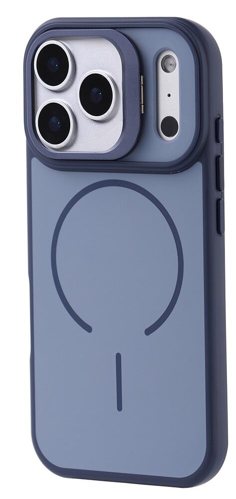 iPhone 17 Pro Max İçin Kameradan Standlı MagSafe Uyumlu Kılıf (Lacivert)