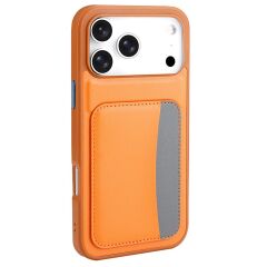 iPhone 17 Pro Kartlıklı Silikon Kılıf Telefon Kılıfı | Kılıfcım.com (TURUNCU)