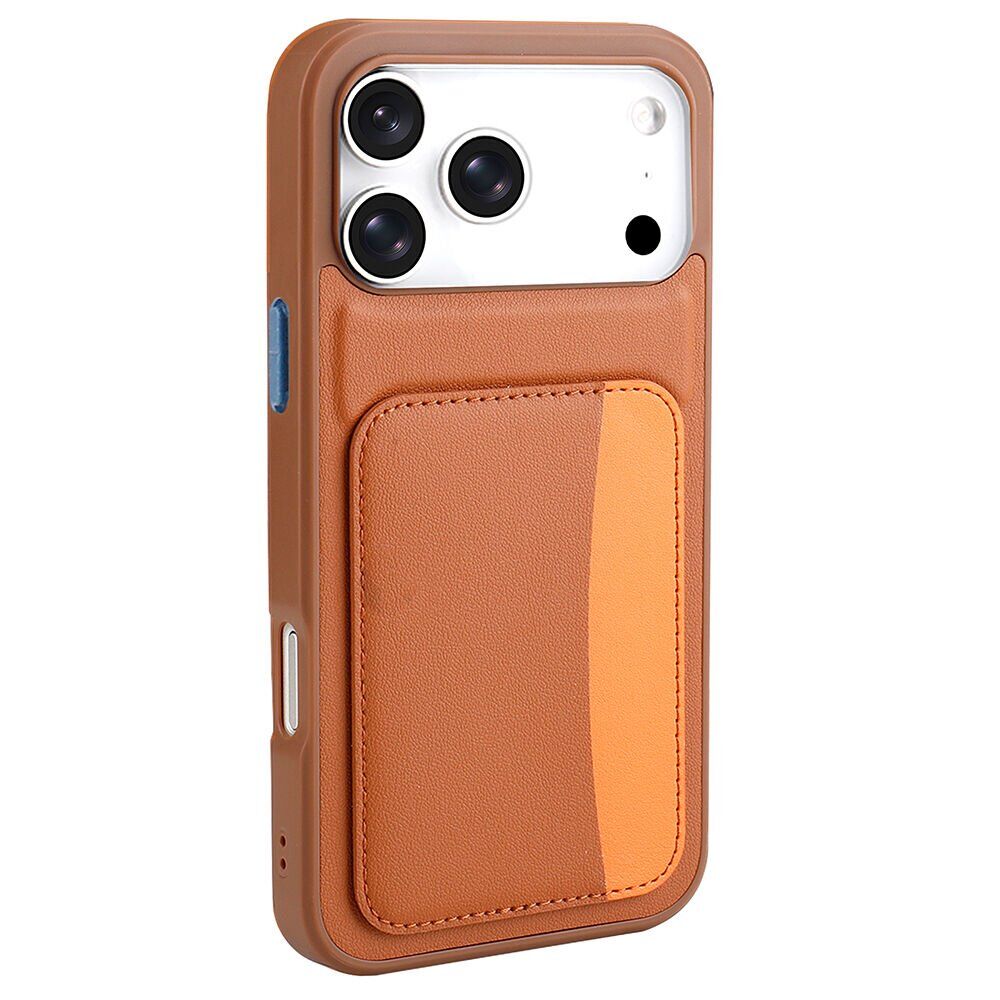 iPhone 17 Pro Max Kartlıklı Silikon Kılıf Telefon Kılıfı | Kılıfcım.com (KAHVERENGİ)