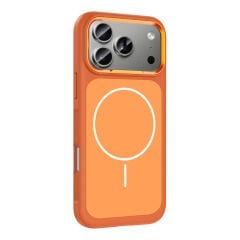 iPhone 17 Pro Max REMMO Slikon MagSafe Uyumlu Kılıf (TURUNCU) | Kılıfcım.com