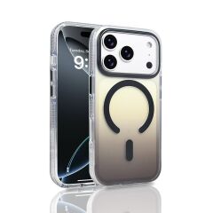 iPhone 17 Pro İçin Renk Geçişli Şeffaf Magsafe Kılıf (Siyah)– Darbe Koruyucu Transparan | Kılıfcım.com