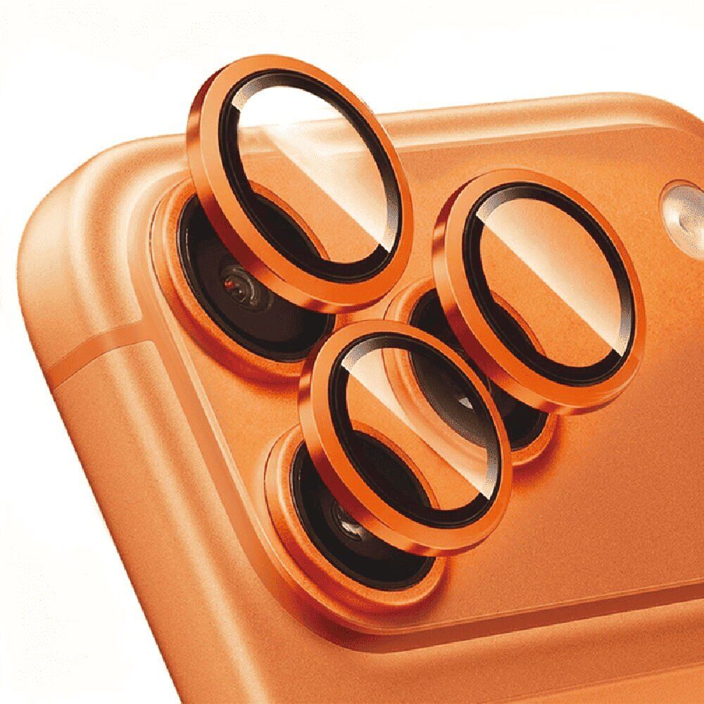 iPhone 17 Pro için Zore CL-12 Kamera Lens Koruyucu (TURUNCU) Safir Cam Parmak İzi Bırakmayan Lens Koruma | Kılıfcım.com CL-12