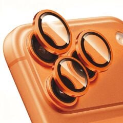 iPhone 17 Pro için Zore CL-12 Kamera Lens Koruyucu (TURUNCU) Safir Cam Parmak İzi Bırakmayan Lens Koruma | Kılıfcım.com CL-12