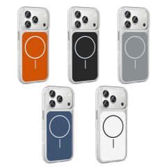 iPhone 17 Pro İçin Şeffaf Sert Silikon Renk Tabakalı Şık Kılıf (BEYAZ)