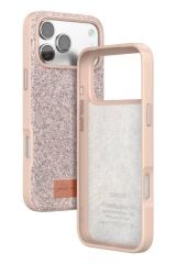 iPhone 17 Pro OneGif Simli Kılıf – Boncuk Detaylı Parlak Telefon Kapağı Gold