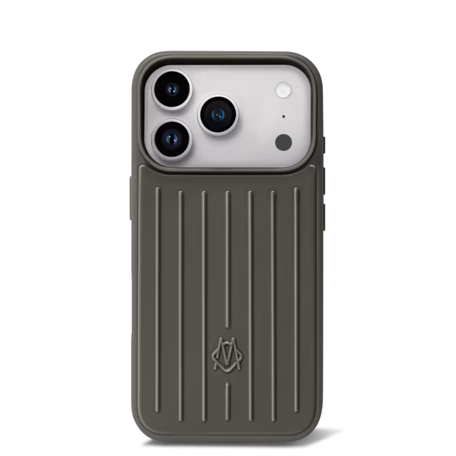 iPhone 16 Pro için ENA (GRİ) Oluklu Desenli Kılıf – Alüminyum Görünümlü Darbe Koruyucu Telefon Kılıfı